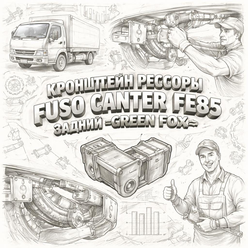 Кронштейн рессоры Fuso Canter FE85 задней задний =GREEN FOX= (MK303924) фото в интернет-магазине РСТ-Моторс