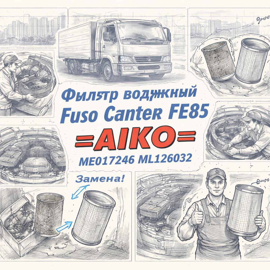 Фильтр воздушный Fuso Canter FE85 =AIKO= (ME017246 ML126032) фото в интернет-магазине РСТ-Моторс