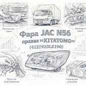 Фара JAC N56 правая =KITATOMO= (4121920LE190) фото в интернет-магазине РСТ-Моторс