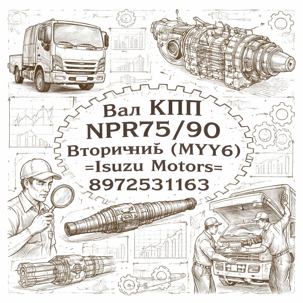 Вал КПП NPR75/90/ вторичный (MYY6) =Isuzu Motors= (8972531163) фото в интернет-магазине РСТ-Моторс