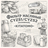 Фильтр масляный CYZ51/CYZ52 (основной) грубой очистки =KITATOMO= (1132402410 1876101680) фото в интернет-магазине РСТ-Моторс