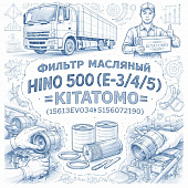 Фильтр масляный HINO 500 (Е-3/4/5) =KITATOMO= (15613EV034 S156072190) фото в интернет-магазине РСТ-Моторс