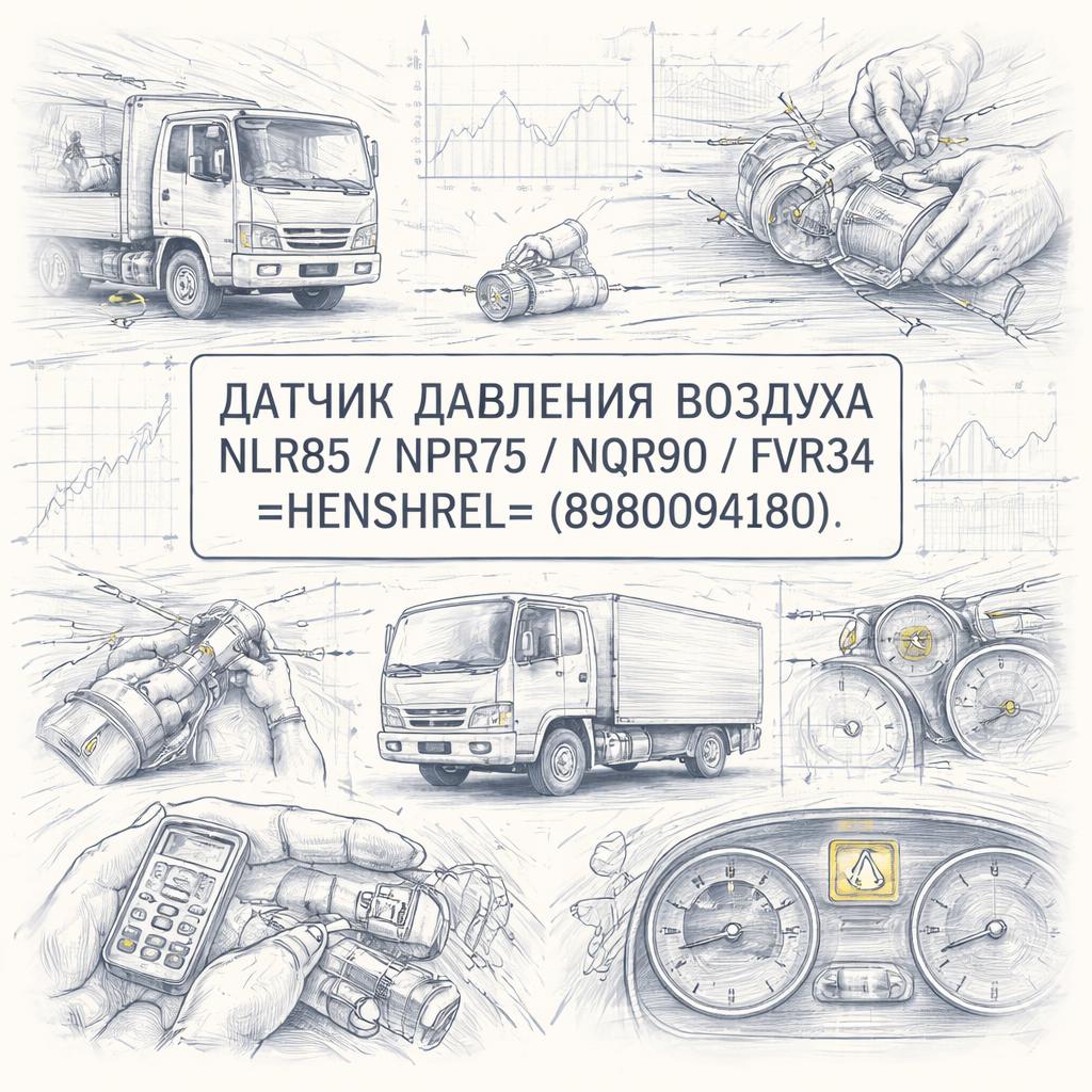 Датчик давления воздуха NLR85/NPR75/NQR90/FVR34 (на патрубке) =HENSHEL= (8980094180) фото в интернет-магазине РСТ-Моторс