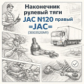 Наконечник рулевой тяги JAC N120 правый =JAC= (3003520M1) фото в интернет-магазине РСТ-Моторс