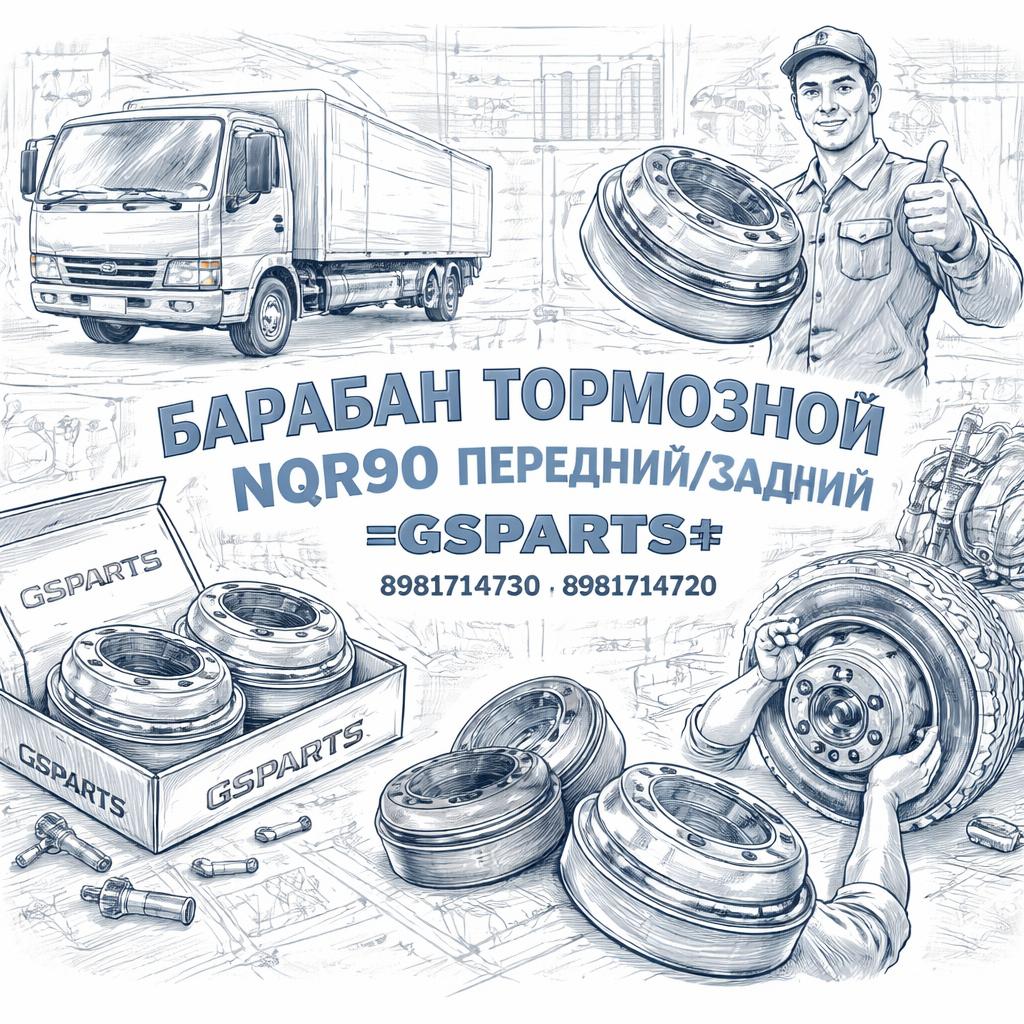 Барабан тормозной NQR90 передний/задний =GSPARTS= (8981714730 8981714720) фото в интернет-магазине РСТ-Моторс