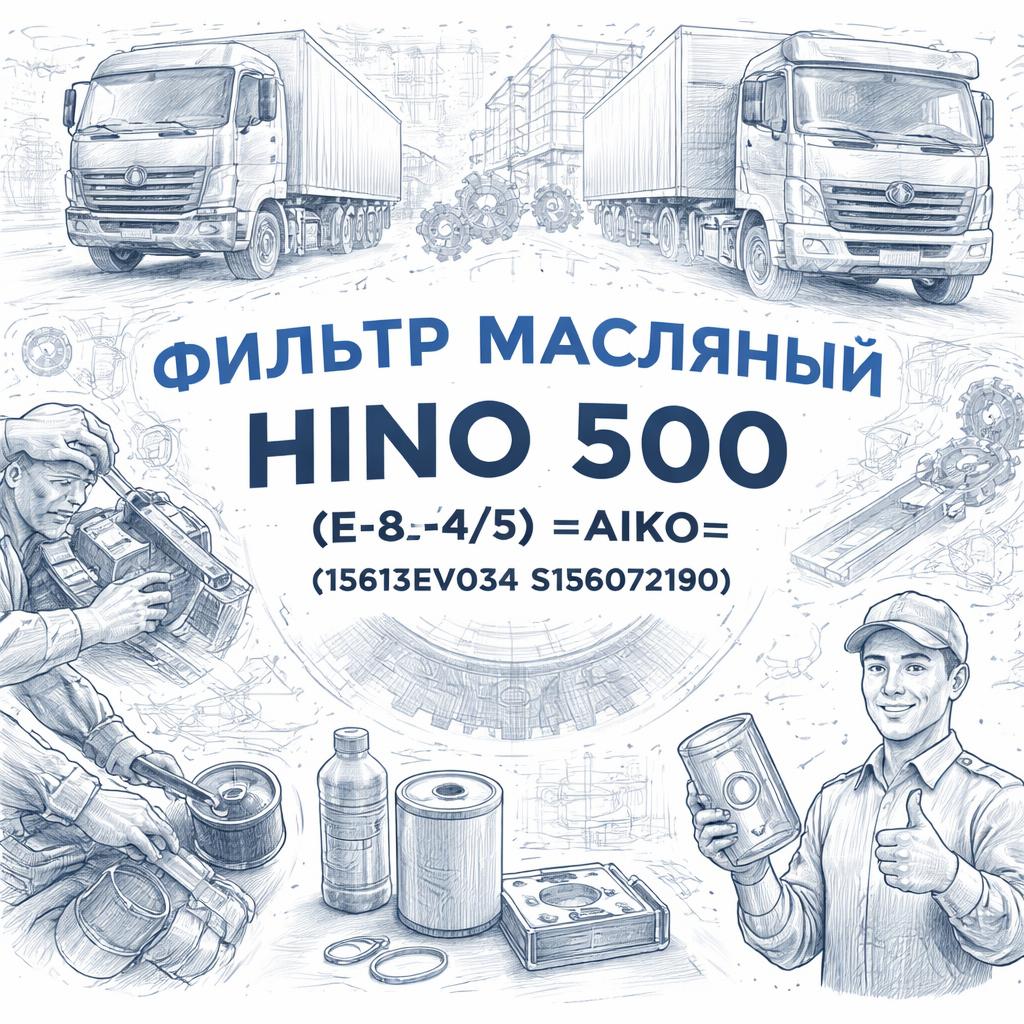Фильтр масляный HINO 500 (Е-3/4/5) =AIKO= (15613EV034 S156072190) фото в интернет-магазине РСТ-Моторс