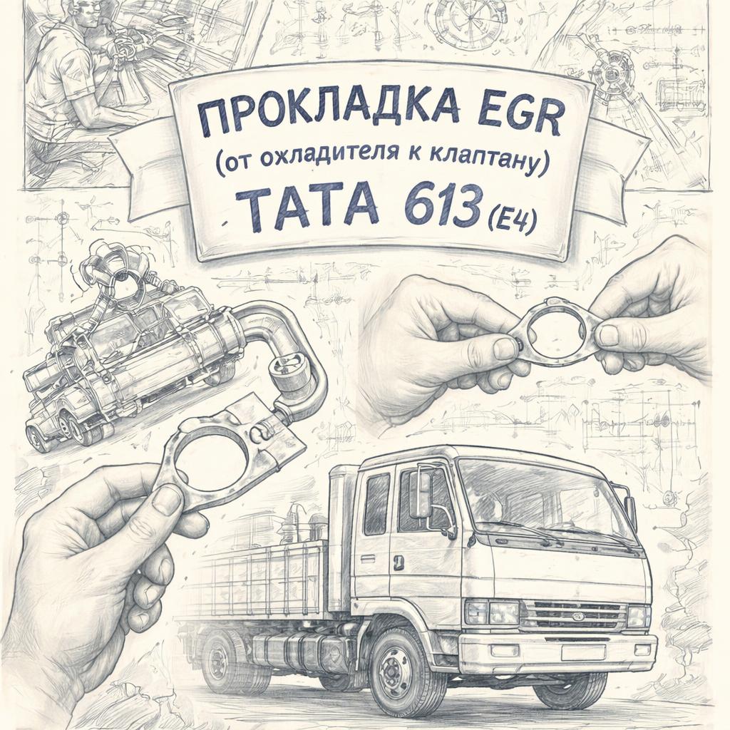 Прокладка EGR (от охладителя к клапану) TATA 613 (E4) =TATA= (252514115314) фото в интернет-магазине РСТ-Моторс
