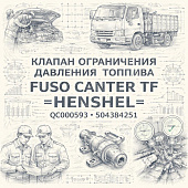 Клапан ограничения давления топлива Fuso Canter TF =HENSHEL= (QC000593 504384251) фото в интернет-магазине РСТ-Моторс