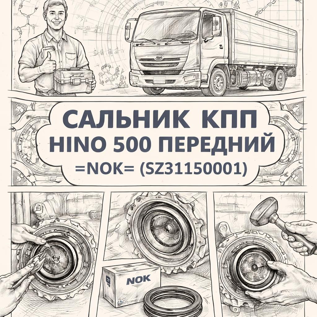 Сальник КПП HINO 500 передний =NOK= (SZ31150001) фото в интернет-магазине РСТ-Моторс