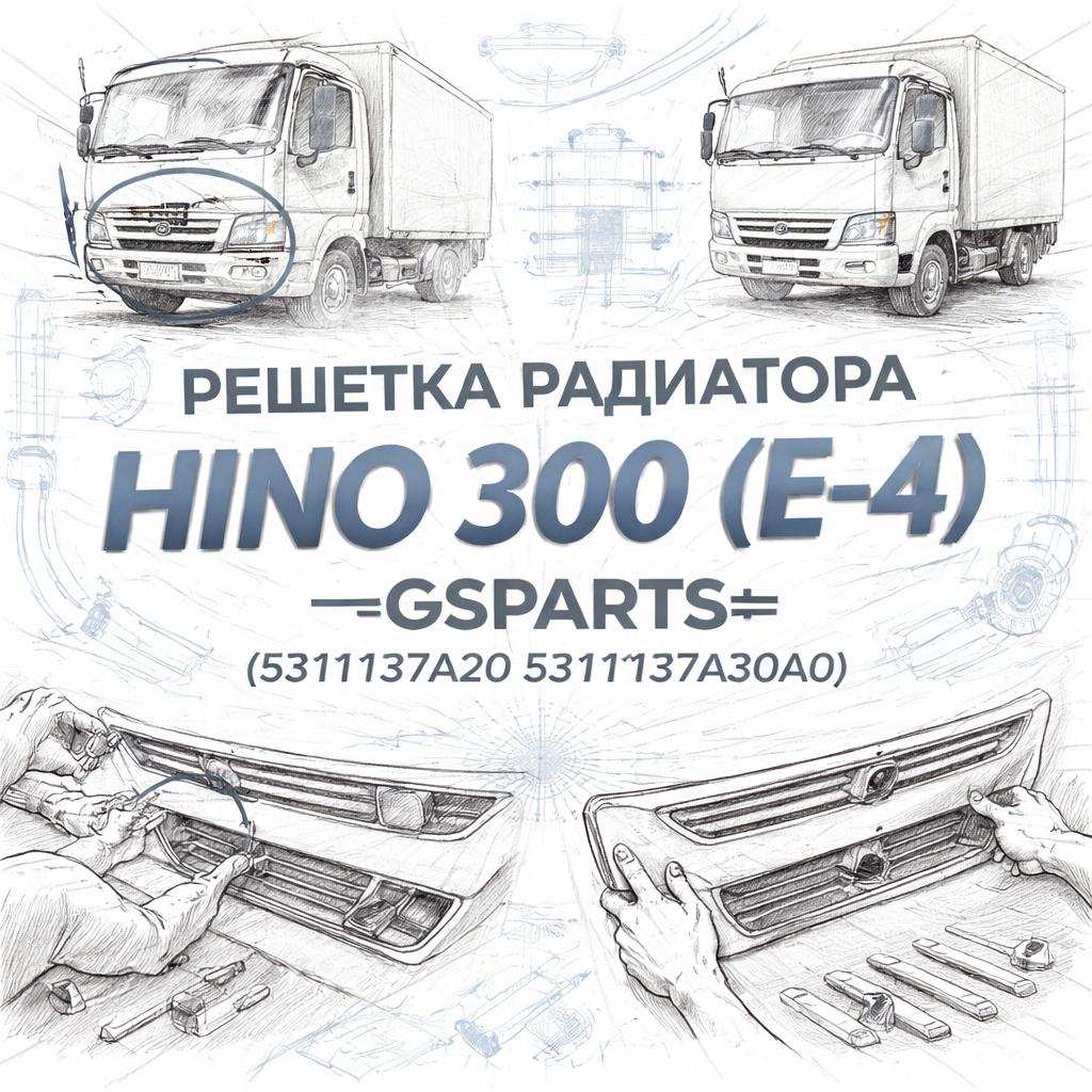 Решетка радиатора HINO 300 (E-4) (ШК) =GSPARTS= (5311137A20 5311137A30A0) фото в интернет-магазине РСТ-Моторс