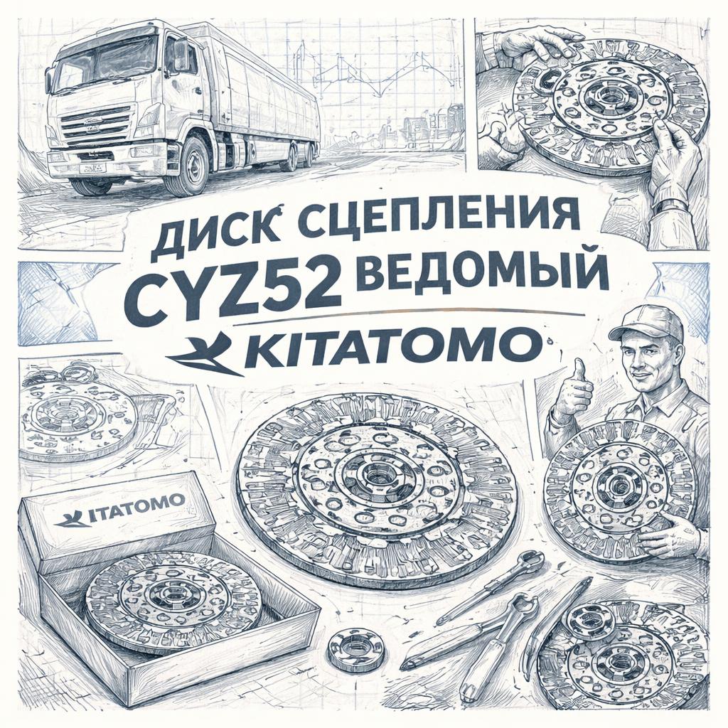 Диск сцепления CYZ52 ведомый =KITATOMO= (1876110020 1312409801 1876101410) фото в интернет-магазине РСТ-Моторс