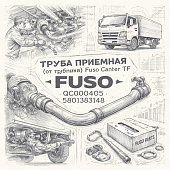 Труба приемная (от турбины) Fuso Canter TF =FUSO= (QC000405 5801383148) фото в интернет-магазине РСТ-Моторс