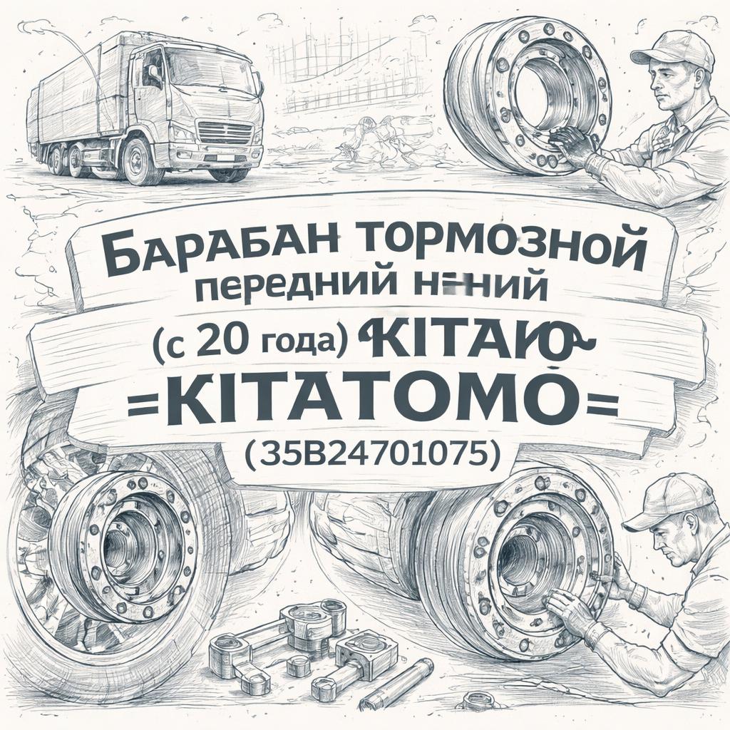 Барабан тормозной передний N120 (c 20 года)/КОМ12 =KITATOMO= (35B24701075) фото в интернет-магазине РСТ-Моторс