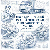 Цилиндр тормозной (SE) передний правый Fuso Canter FE85 =YUHOLI= (MK356644) фото в интернет-магазине РСТ-Моторс