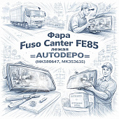 Фара Fuso Canter FE85 левая =AUTODEPO= (MK580647 MK353635) фото в интернет-магазине РСТ-Моторс