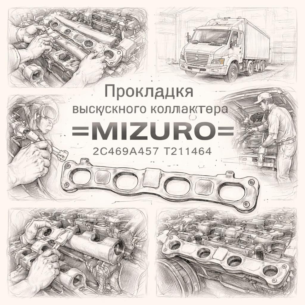 Прокладка выпускного коллектора Ford =MIZURO= (2C469A457 T211464) фото в интернет-магазине РСТ-Моторс