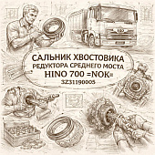 Сальник хвостовика редуктора среднего моста HINO 700 =NOK= (SZ31190005) фото в интернет-магазине РСТ-Моторс