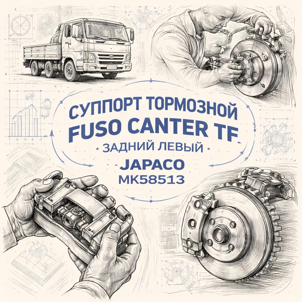 Суппорт тормозной Fuso Canter TF задний левый основной =JAPACO= (MK585113) фото в интернет-магазине РСТ-Моторс