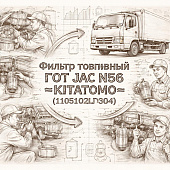 Фильтр топливный ГОТ JAC N56 =KITATOMO= (1105102LD304) фото в интернет-магазине РСТ-Моторс