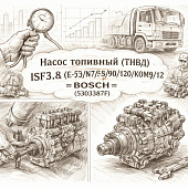 Насос топливный (ТНВД) ISF3.8 (Е-5) N75/80/90/120/КОМ9/12 =BOSCH= (5303387F) фото в интернет-магазине РСТ-Моторс