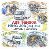 Датчик ABS HINO 300 (УК) передний правый =ZEVS= (8954237070) фото в интернет-магазине РСТ-Моторс