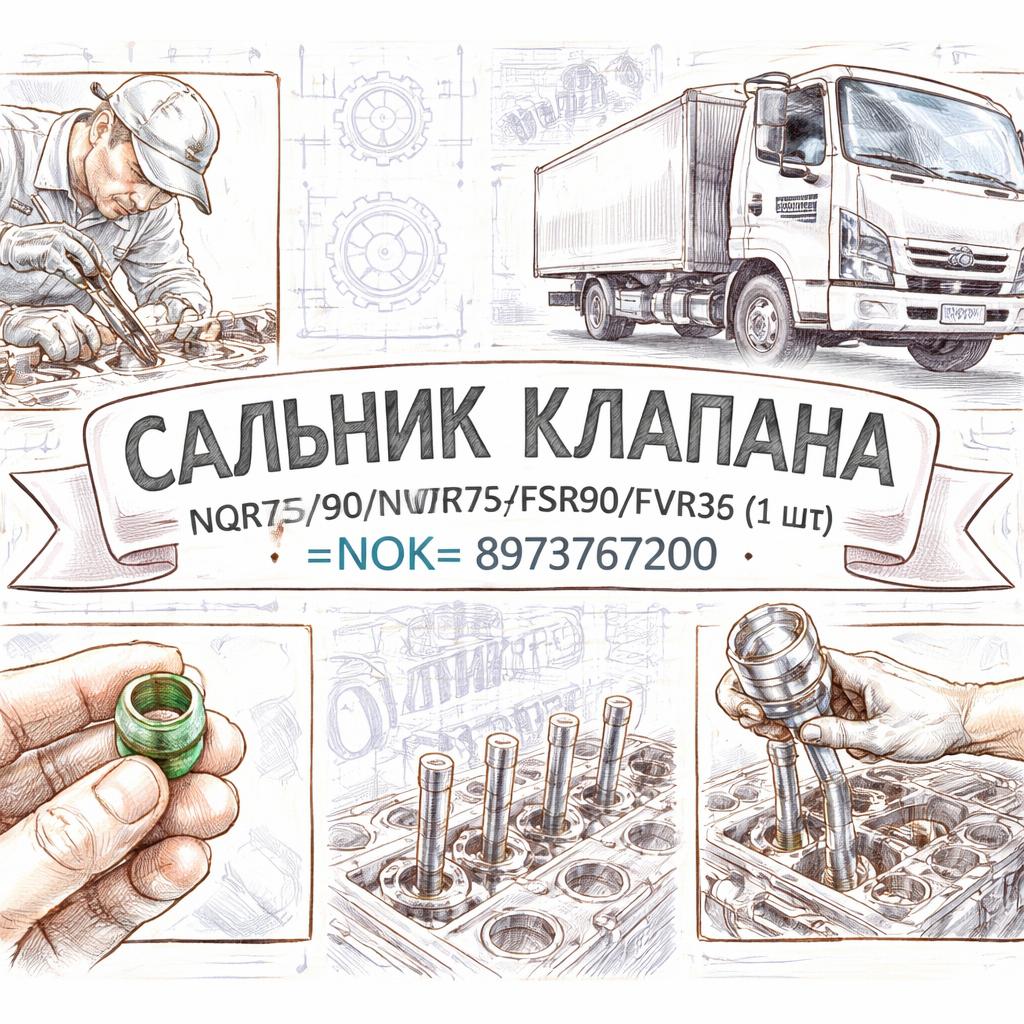 Сальник клапана NQR75/90/NPR75/FSR90/FVR34 (1 шт) =NOK= (8973767200) фото в интернет-магазине РСТ-Моторс