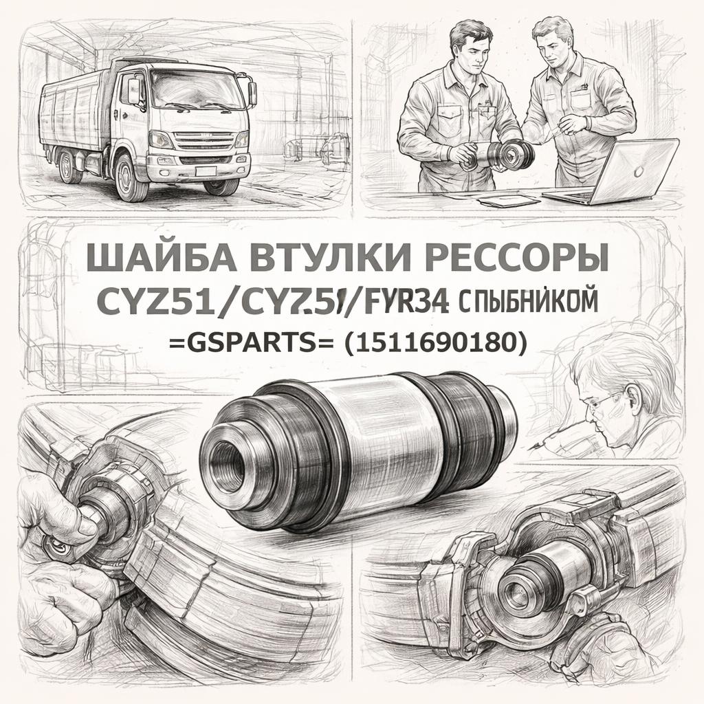 Шайба втулки рессоры CYZ51/CYZ52/FVR34 передней с пыльником =GSPARTS= (1511690180) фото в интернет-магазине РСТ-Моторс