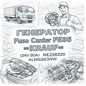 Генератор Fuso Canter FE85 =KRAUF= (24V 80A) (ME226229 ALM6263NW) фото в интернет-магазине РСТ-Моторс