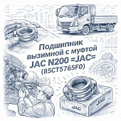 Подшипник  выжимной с муфтой JAC N200 =JAC= (85CT5765F0) фото в интернет-магазине РСТ-Моторс