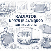 Радиатор охлаждения NPR75 (E-4)/NQR90 =AD RADIATORS= (8980907401 8980962480) фото в интернет-магазине РСТ-Моторс