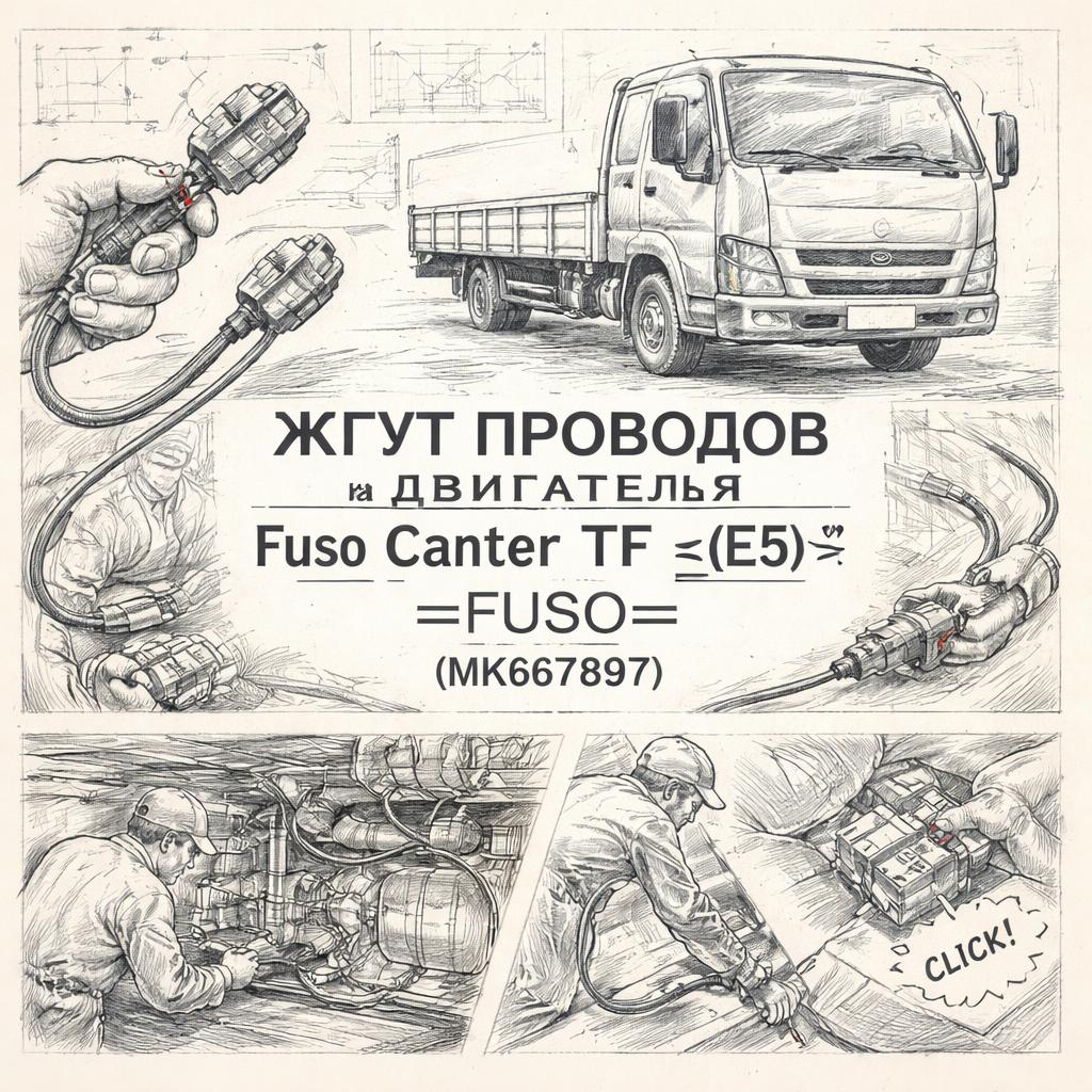 Жгут проводов двигателя (на датчик положения коленвала) Fuso Canter TF (E5) =FUSO= (MK667897) фото в интернет-магазине РСТ-Моторс
