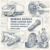 Шпилька колеса Fuso Canter FE85 передняя правая =CR= (MC891569 MB308673 MK501080) фото в интернет-магазине РСТ-Моторс