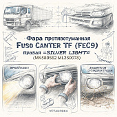Фара противотуманная Fuso Canter TF (FEC9) правая =SILVER LIGHT= (MK580562 ML250078) фото в интернет-магазине РСТ-Моторс