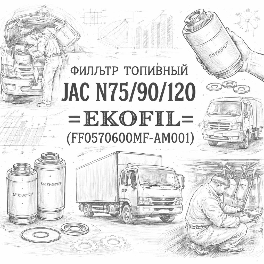 Фильтр топливный ТОТ JAC N75/90/120  =EKOFIL= (FF0570600MF-AM001) (Не заказывать) фото в интернет-магазине РСТ-Моторс