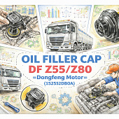 Крышка маслозаливной горловины DF Z55/Z80 =Dongfeng Motor= (152552DB0A) фото в интернет-магазине РСТ-Моторс