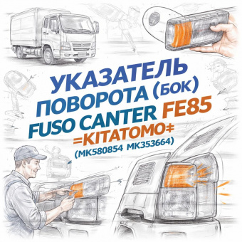 Указатель поворота (бок) правый Fuso Canter FE85 =KITATOMO= (MK580854 MK353664) фото в интернет-магазине РСТ-Моторс