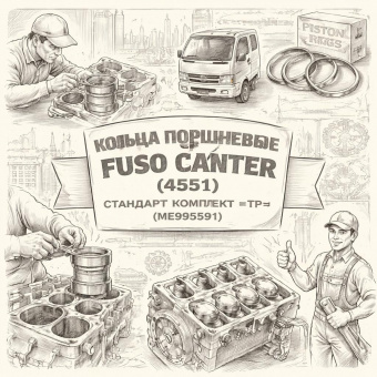 Кольца поршневые Fuso Canter (4M51) стандарт комплект на двигатель =TP= (ME995591) фото в интернет-магазине РСТ-Моторс