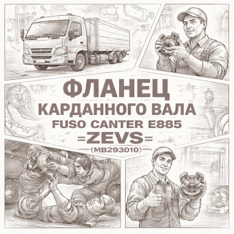 Фланец карданного вала Fuso Canter FE85 =ZEVS= (MB293010) фото в интернет-магазине РСТ-Моторс