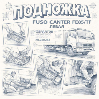 Подножка Fuso Canter FE85/TF левая =GSPARTS= (MK486008 MK676950 ML258253) фото в интернет-магазине РСТ-Моторс