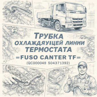 Трубка охлаждающей линии термостата Fuso Canter TF =FUSO= (QC000049 504371392) фото в интернет-магазине РСТ-Моторс