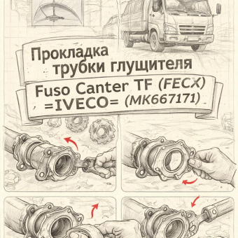Прокладка трубки глушителя Fuso Canter TF (FECX) =IVECO= (MK667171) фото в интернет-магазине РСТ-Моторс
