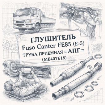 Глушитель Fuso Canter FE85 (E-3) труба приемная =АПГ= (ME407618) фото в интернет-магазине РСТ-Моторс