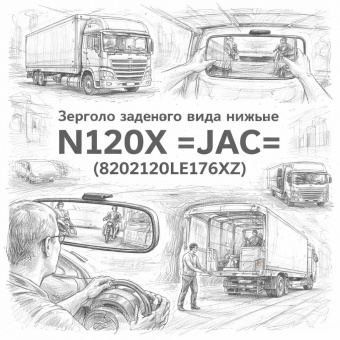 Зеркало заднего вида нижнее N120X =JAC= (8202120LE176XZ) фото в интернет-магазине РСТ-Моторс