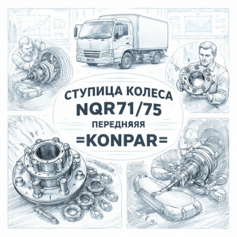 Ступица колеса NQR71/75 передняя =KONPAR= (8973499110 8973499111) фото в интернет-магазине РСТ-Моторс