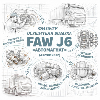 Фильтр осушителя воздуха FAW J6 =АВТОМАГНАТ= (4329012232) фото в интернет-магазине РСТ-Моторс