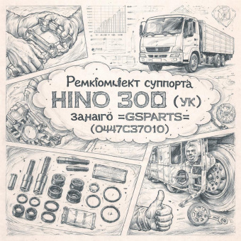 Ремкомплект суппорта HINO 300 (УК) заднего =GSPARTS= (0447C37010) фото в интернет-магазине РСТ-Моторс