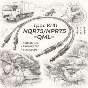 Трос КПП NQR75/NPR75 переключения передач =QML= (8981468530 8981468780 8980092961) фото в интернет-магазине РСТ-Моторс