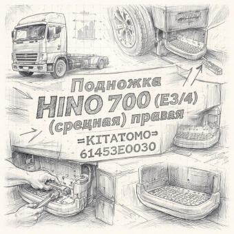 Подножка HINO 700 (E3/4) (средняя) правая =KITATOMO= (61453E0030) фото в интернет-магазине РСТ-Моторс