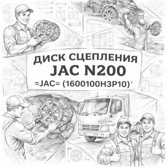 Диск сцепления JAC N200 (коризна) =JAC= (1600100H3P10) фото в интернет-магазине РСТ-Моторс