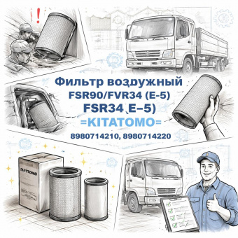 Фильтр воздушный FSR90/FVR34 (E-5)/FSR34 (E-5) (внешн) =KITATOMO= (8980714210 8980714220) фото в интернет-магазине РСТ-Моторс